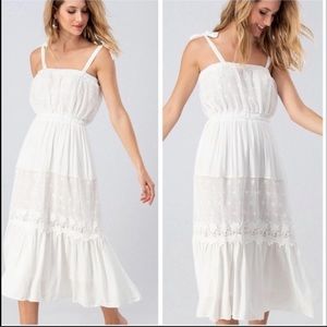 White Lace Midi Dress